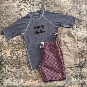 Boys Seaesta Swim Trunks and Billabong Swim Shirt